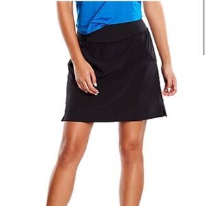 Lucy Black Lycra Skirt Skort On The Go Outdoor Casual Fitness Golf Tennis L